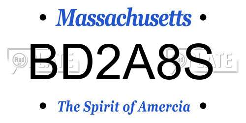 BD2A8S Massachusetts License Plate