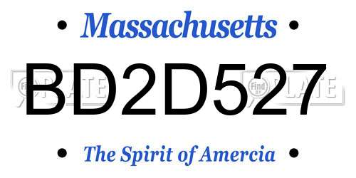 BD2D527 Massachusetts License Plate