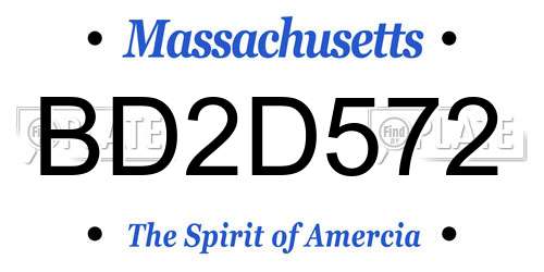 BD2D572 Massachusetts License Plate
