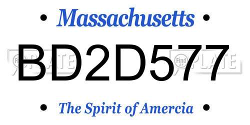 BD2D577 Massachusetts License Plate