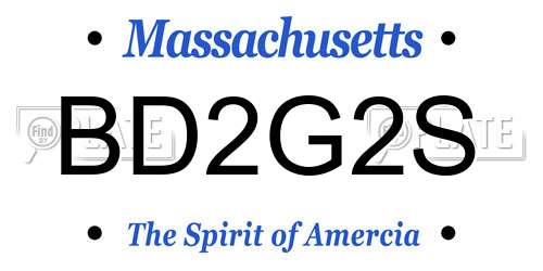 BD2G2S Massachusetts License Plate