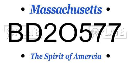 BD2O577 Massachusetts License Plate