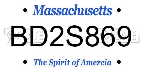 BD2S869 Massachusetts License Plate
