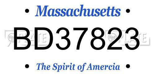 BD37823 Massachusetts License Plate