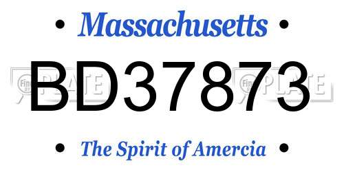 BD37873 Massachusetts License Plate