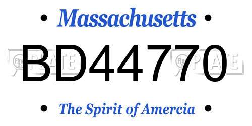 BD44770 Massachusetts License Plate