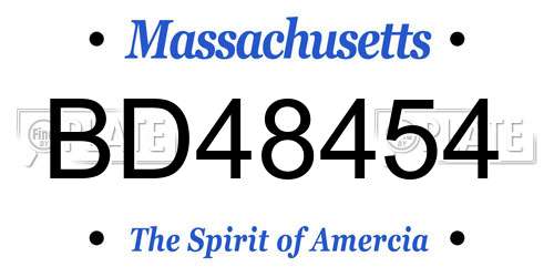 BD48454 Massachusetts License Plate