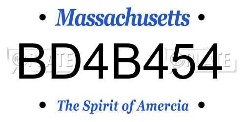 BD4B454 Massachusetts License Plate