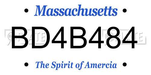 BD4B484 Massachusetts License Plate