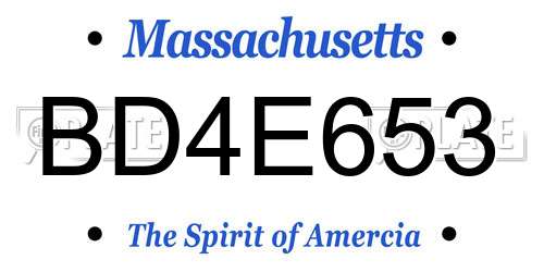 BD4E653 Massachusetts License Plate