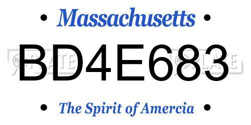 BD4E683 Massachusetts License Plate