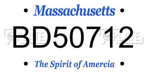 BD50712 Massachusetts License Plate