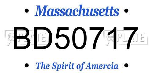BD50717 Massachusetts License Plate