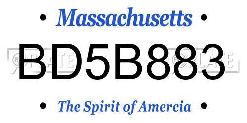 BD5B883 Massachusetts License Plate