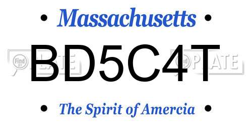 BD5C4T Massachusetts License Plate