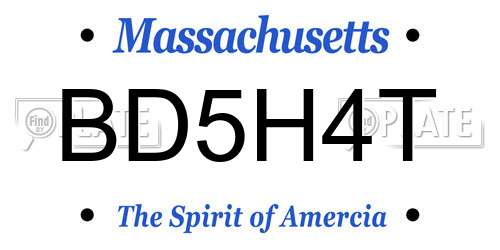 BD5H4T Massachusetts License Plate