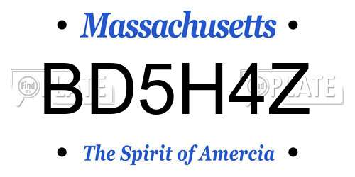 BD5H4Z Massachusetts License Plate