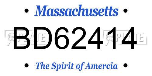 BD62414 Massachusetts License Plate