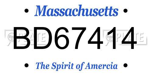 BD67414 Massachusetts License Plate