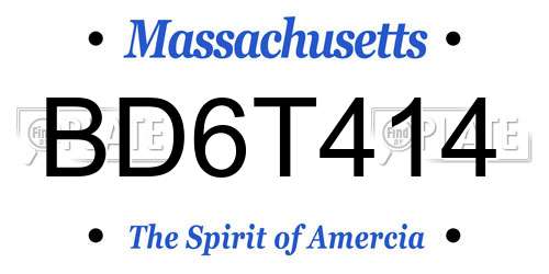 BD6T414 Massachusetts License Plate