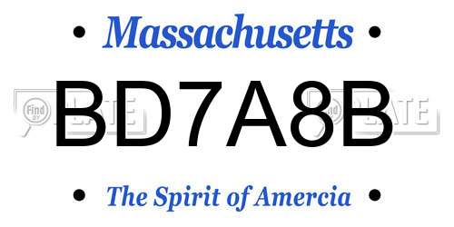 BD7A8B Massachusetts License Plate