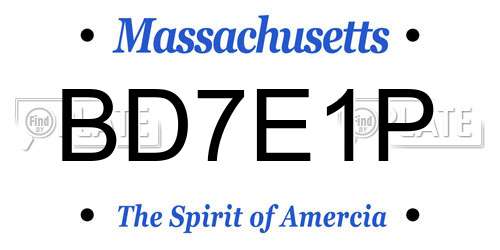 BD7E1P Massachusetts License Plate