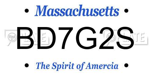 BD7G2S Massachusetts License Plate