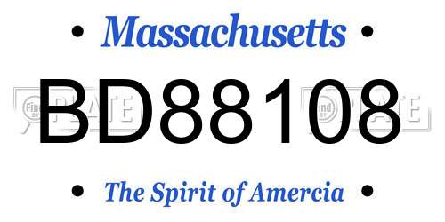 BD88108 Massachusetts License Plate