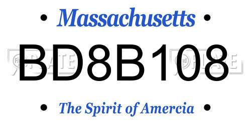 BD8B108 Massachusetts License Plate