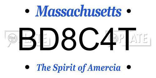 BD8C4T Massachusetts License Plate