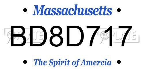 BD8D717 Massachusetts License Plate