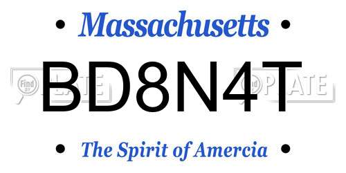BD8N4T Massachusetts License Plate