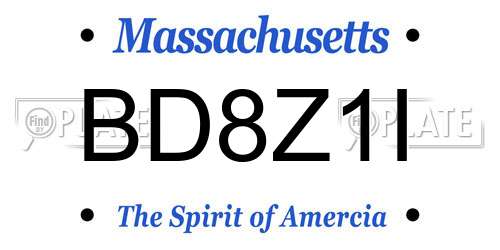 BD8Z1I Massachusetts License Plate