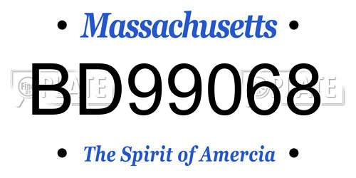 BD99068 Massachusetts License Plate