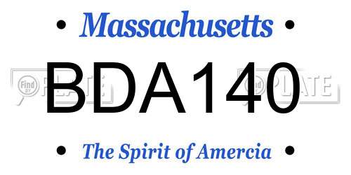 BDA140 Massachusetts License Plate