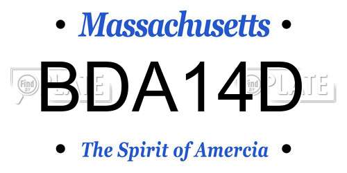 BDA14D Massachusetts License Plate