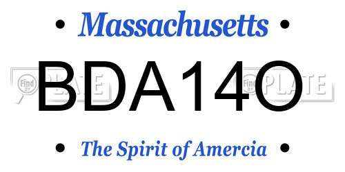 BDA14O Massachusetts License Plate