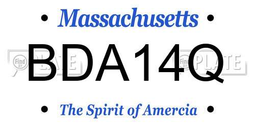 BDA14Q Massachusetts License Plate