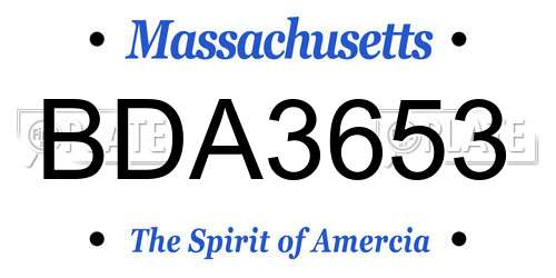 BDA3653 Massachusetts License Plate