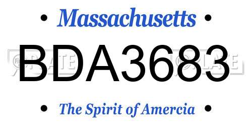 BDA3683 Massachusetts License Plate