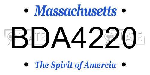 BDA4220 Massachusetts License Plate