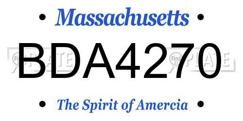 BDA4270 Massachusetts License Plate