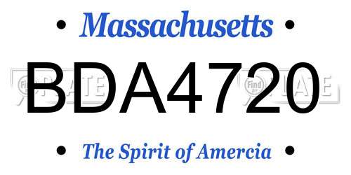 BDA4720 Massachusetts License Plate