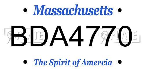 BDA4770 Massachusetts License Plate