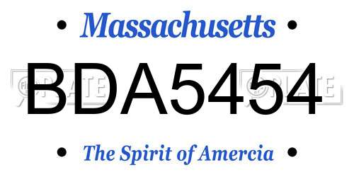 BDA5454 Massachusetts License Plate