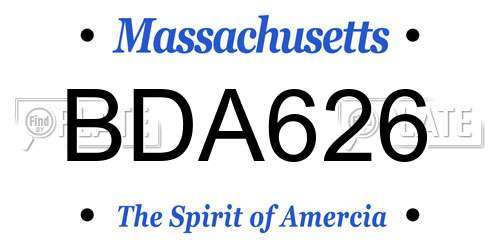 BDA626 Massachusetts License Plate