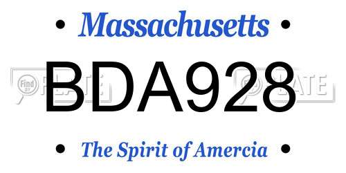 BDA928 Massachusetts License Plate