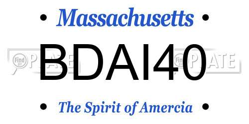 BDAI40 Massachusetts License Plate