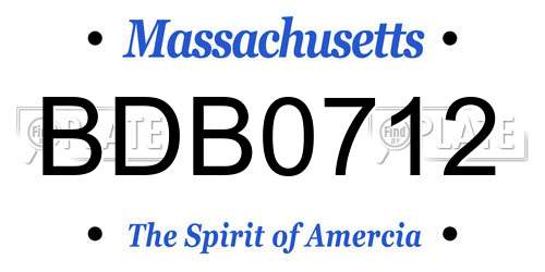 BDB0712 Massachusetts License Plate