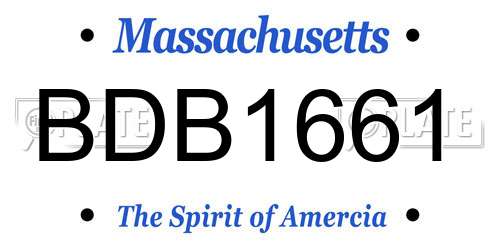BDB1661 Massachusetts License Plate
